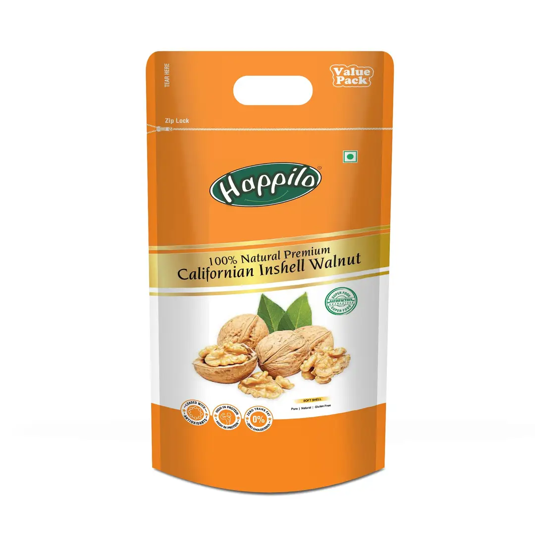 Happilo Premium 100% Natural Californian Inshell Walnut Kernels - Pack of 1 (1000 gm)