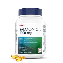 GNC Salmon Oil for Men & Women | Rich Omega-3s with EPA & DHA | Relieves Joint Ache | Promotes Healthy Heart | Supports Memory | Protects Eye Health | Formulated in USA icon
