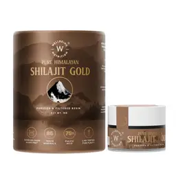 Wellbeing Nutrition Pure Himalayan Shilajit Gold With Ashwagandha, Safed Museli and Swarna Bhasma (24K Gold Leaf) for Strength, Stamina, Performance, Stress Relief and Vitality