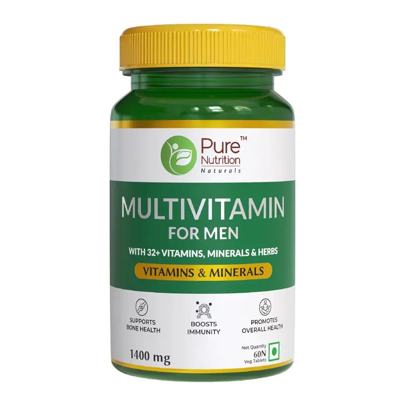 Pure Nutrition Multivitamin For Men l Men's Multivitamin For Energy and Immunity - Pack of 1 (60 Tablets)