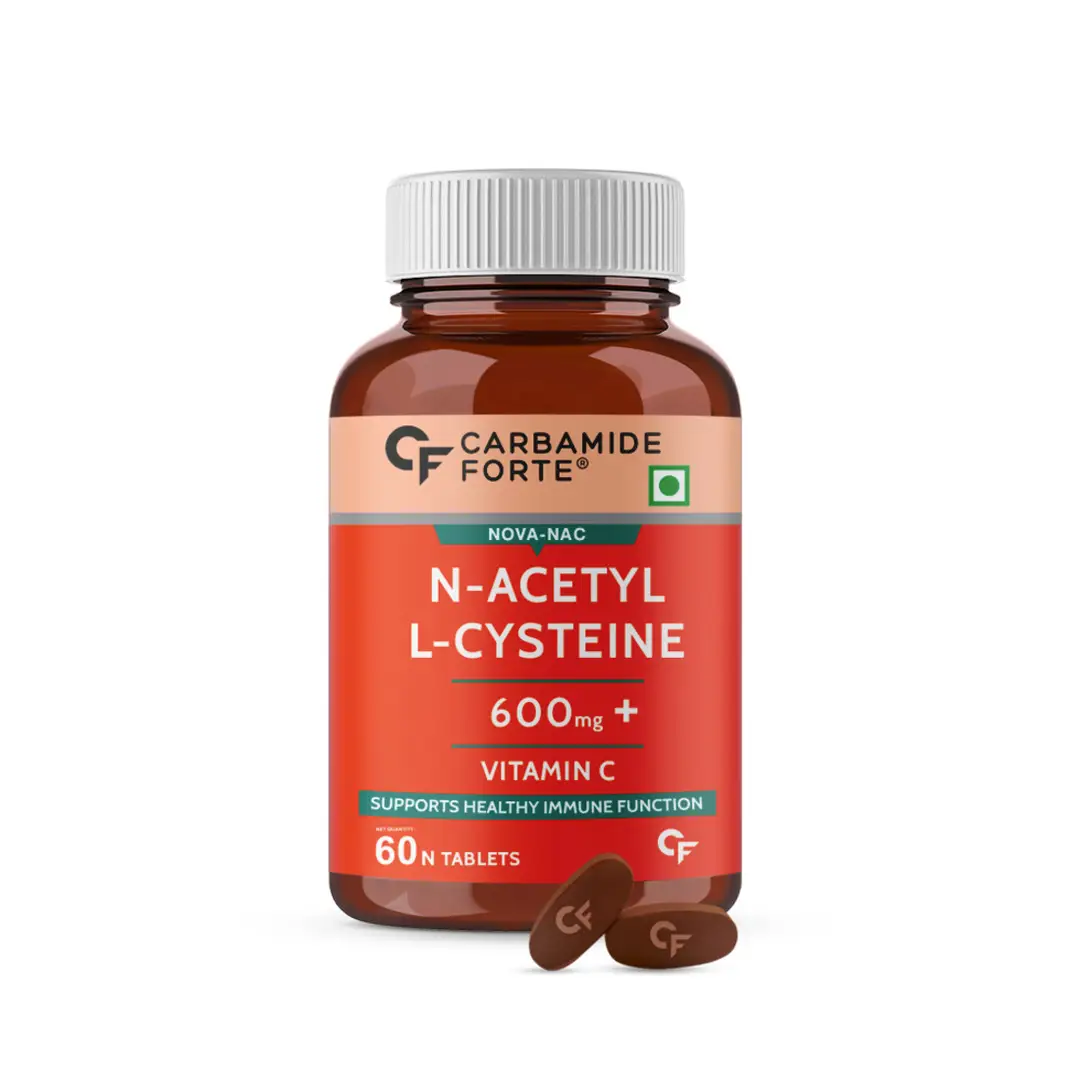 Carbamide Forte N-Acetyl, L-Cysteine 600mg (NAC) for Lungs and Respiratory Support - Pack of 1 (60 Tablets)