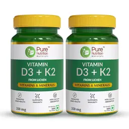 Pure Nutrition Vitamin D3 + K2 l Vitamin D3 supplement for Strong Bones