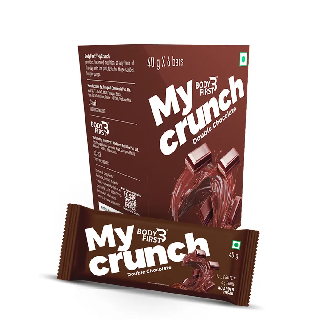 Bodyfirst My Crunch - 12g Protein, 4g fiber - 6 bars - Double Chocolate