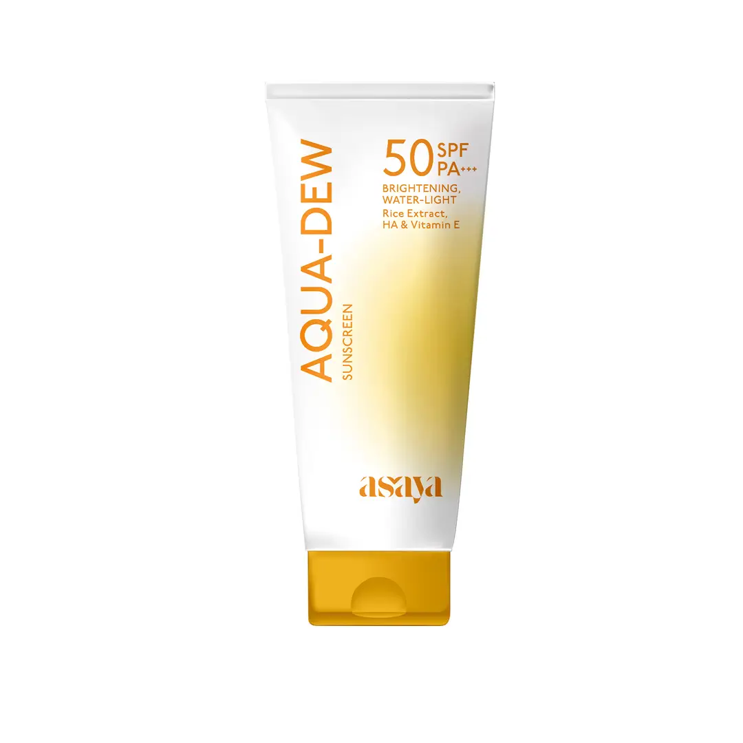 Asaya Aqua Dew Sunscreen SPF 50 PA+++ with Rice Extract for Even Toned and Glowing Skin - 50 ml