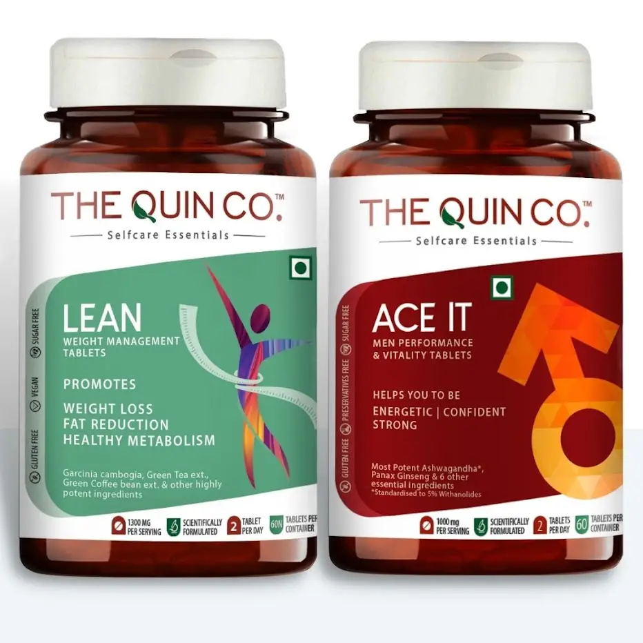 The Quin Co. "Ace It & Lean" - Combo pack of (120 Tablets)