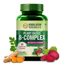 Himalayan Organics Plant Based BComplex Vitamins B12, B1, B2, B3, B5, B6, B9 and Biotin for Metabolism, Hair and Energy icon