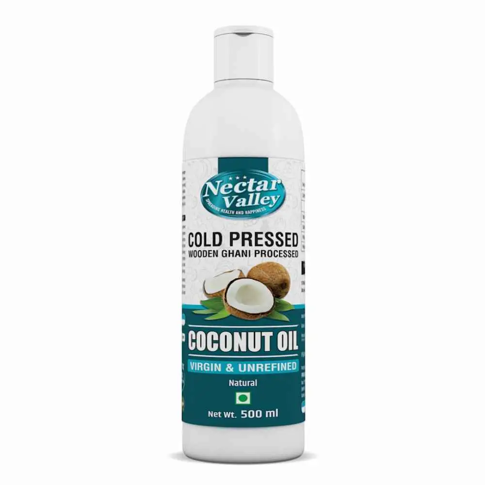 Nectar Valley - Cold Pressed Virgin Coconut Oil | Extracted from Fresh Coconut Milk | 100% Pure, Natural & Unrefined | for Skin, Hair & Cooking - 500 ml