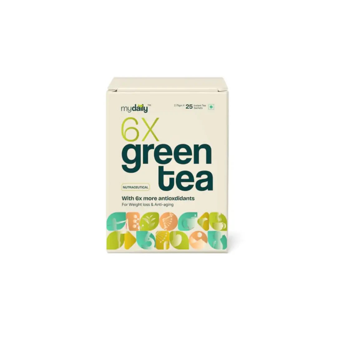 mydaily 6X Green Tea for Immunity Support and Deep Detox - Pack of 1 (25 Sachets)