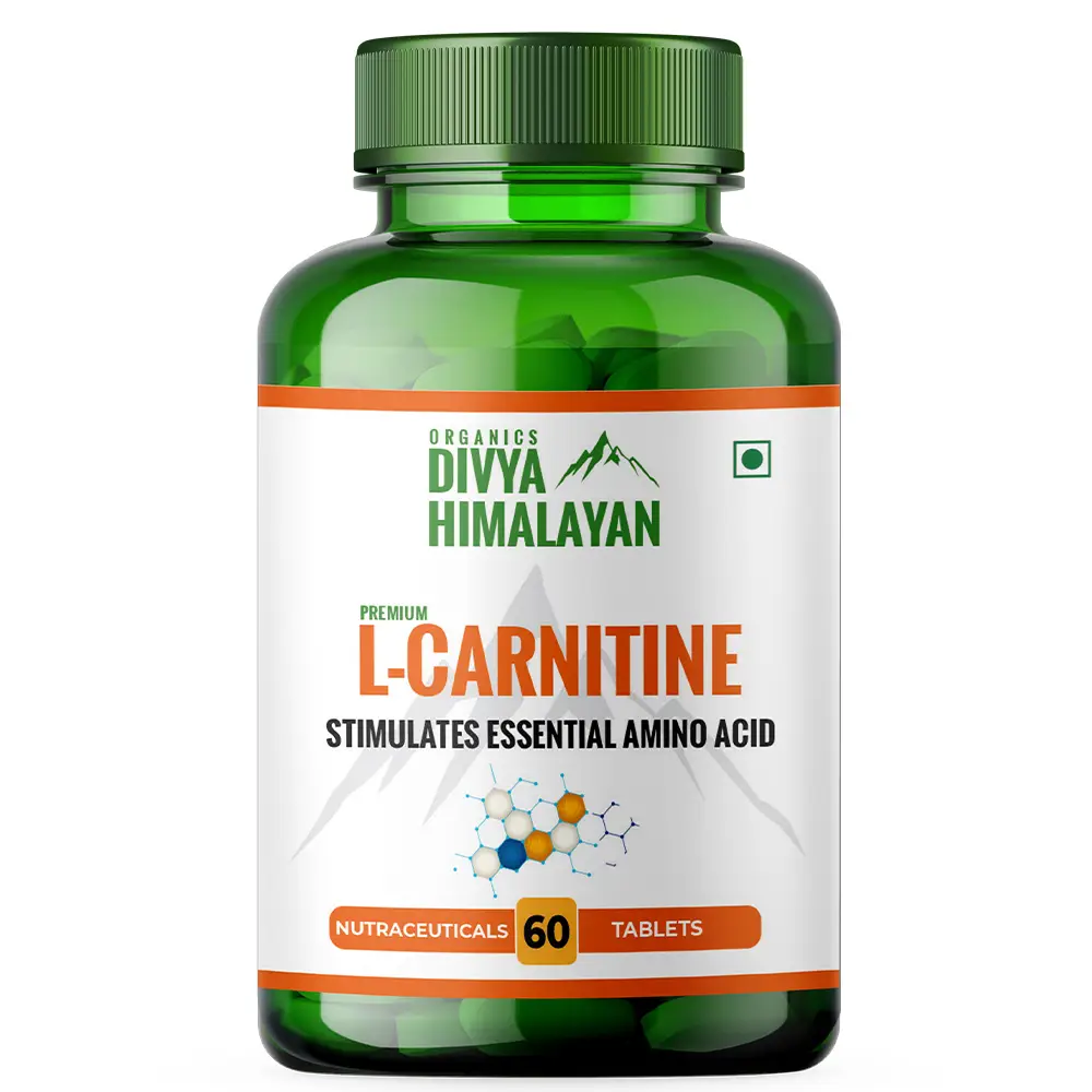 Divya Himalayan L-Carnitine Capsules 500mg for Post Workout Muscle Recovery - 60 Tablets - Pack of 1(60 Tablets)