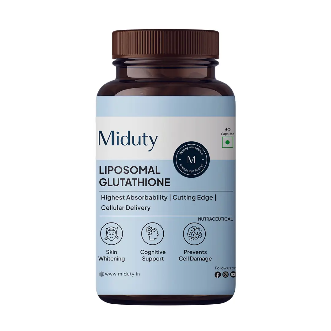 Miduty Liposomal Glutathione for Skin Whitening and Cogitive Support - Pack of 1 (30 Capsules)