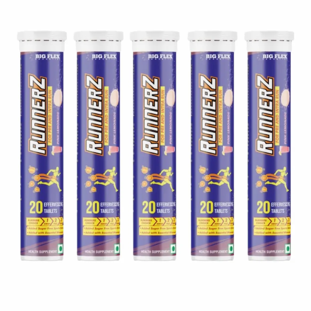 Bigflex Runnerz for Pre and Intra Run - Pink Lemonade,100 Effervescent Tablets