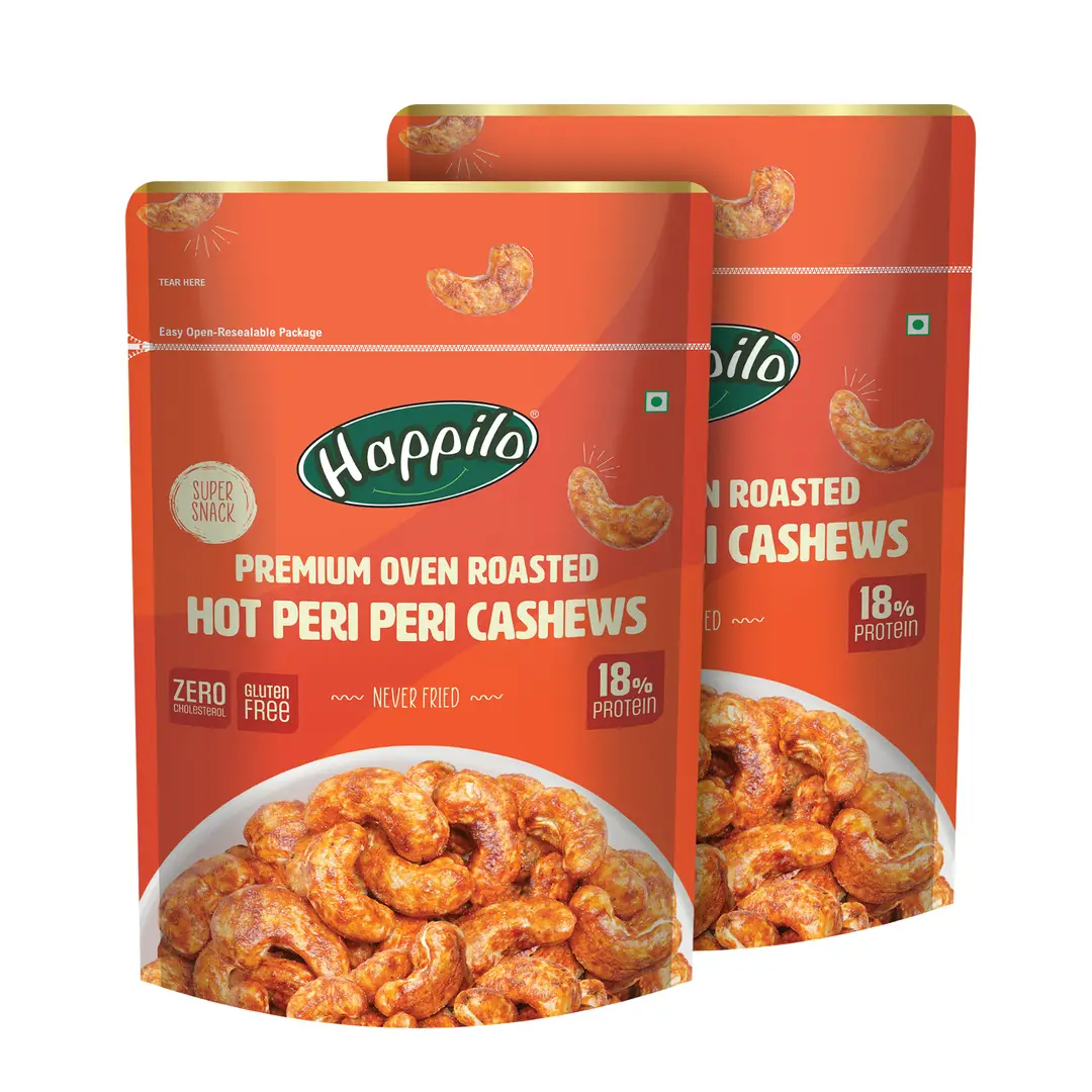 Happilo Premium Oven Roasted Cashews - Spicy Chilly Garlic