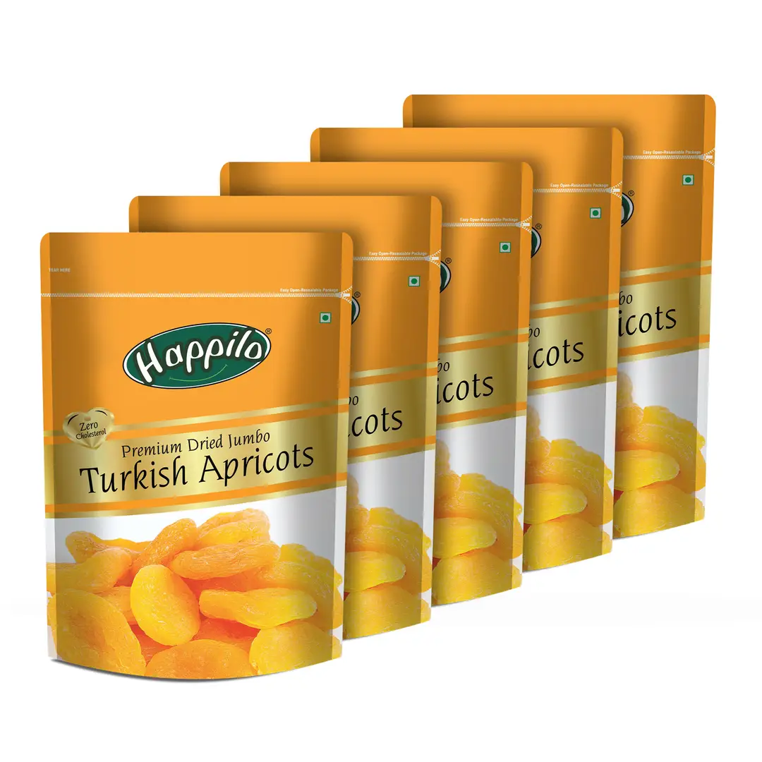 Happilo Premium Dried Turkish Apricots - Pack of 5 (1000 gm)