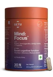 Setu Mind: Focus Capsules | Brahmi, Ginkgo biloba, Ashwagandha and L-Theanine | Helps Improve Focus, Alertness icon