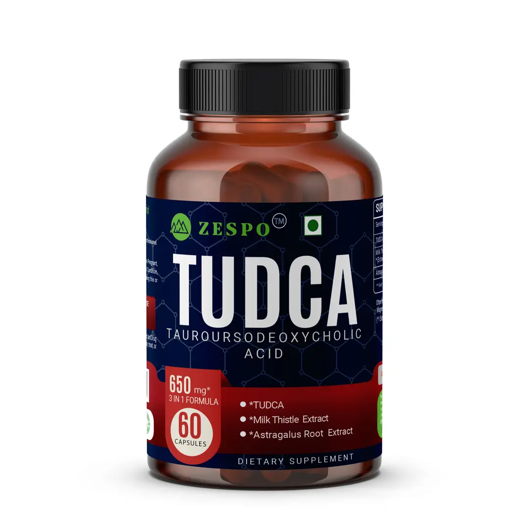 Zespo Tudca with Milk Thistle and Astragalus for Detox, Digestion and Immune - Pack of 1(60 Capsules)