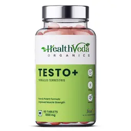 Health Veda Organics - Plant Based Testo+ - with Tribulus, Ashwagandha, Kaunch Beej - for Improving Muscle Strength and Energy icon