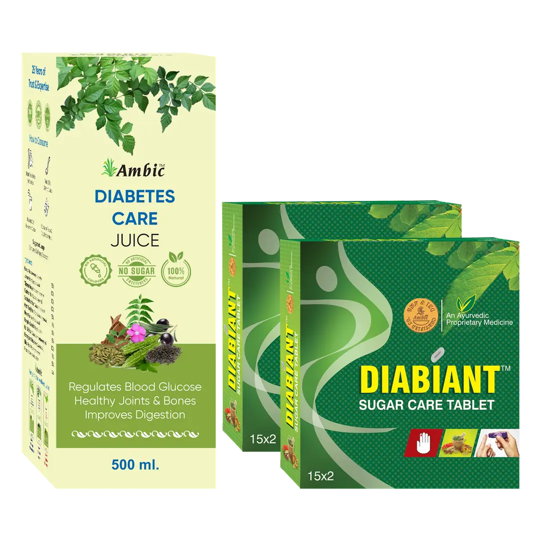 Ambic Wellness Diabetes Care Juice - 500 ml amd Diabiant (60 Tablets) - (Combo Pack)