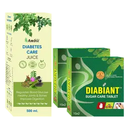 Ambic Ayurveda Diabetes Care Juice - 500ML & Diabiant Tablet - 60 Tablets I Diabetes Care Ayurevdic Combo icon