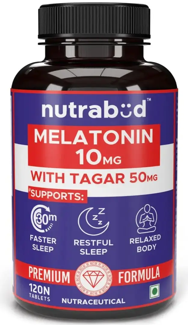 Nutrabud Melatonin 10mg for Restful Sleep - Pack of 1 (120 Tablets)