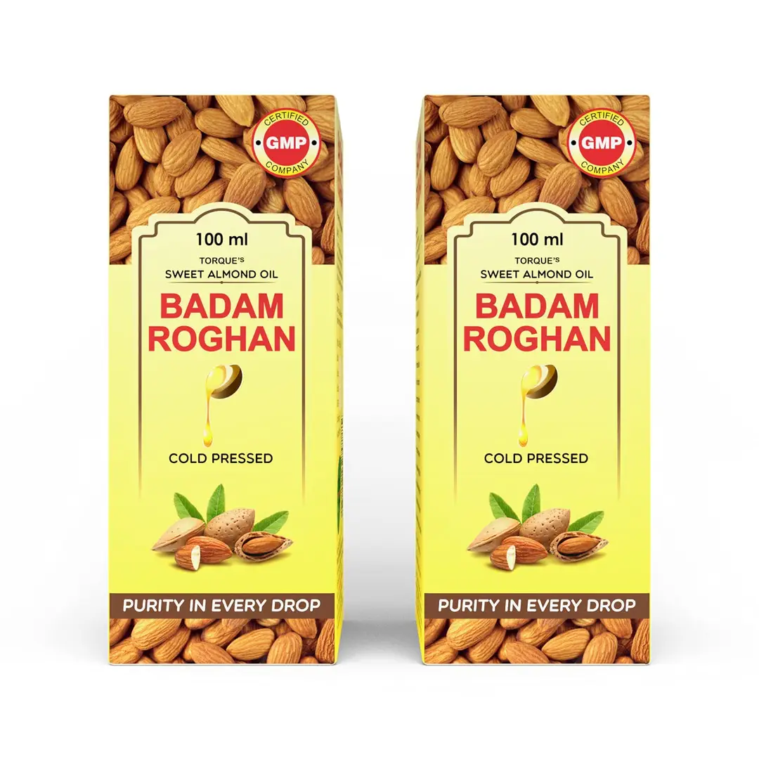 Torque - Badam Roghan Oil - with Sweet Almond Oil - for Hair And Skin - Pack of 2 (200 ml)