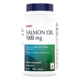 GNC Salmon Oil for Men & Women | Rich Omega-3s with EPA & DHA | Relieves Joint Ache | Promotes Healthy Heart | Supports Memory | Protects Eye Health | Formulated in USA icon