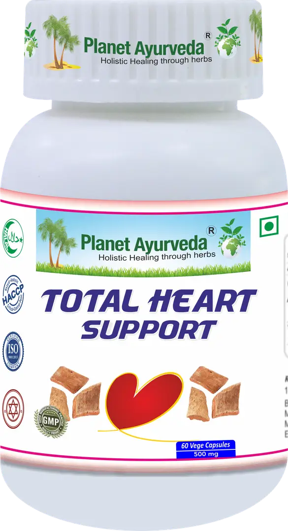 Planet Ayurveda Total Heart Support for Heart Health - Pack of 1 (60 Capsules)