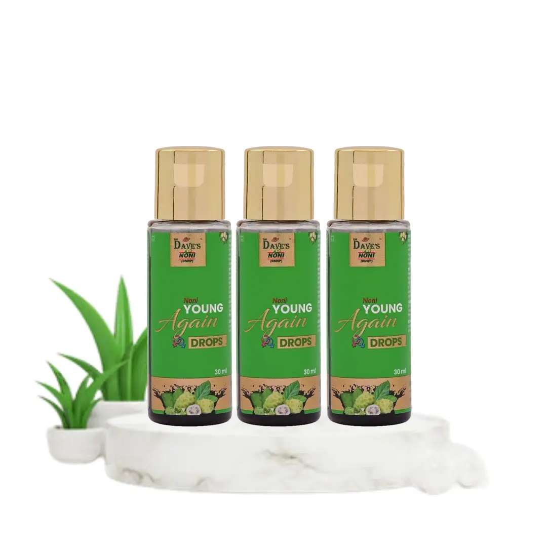 The Dave's Noni Young Again Drops for Stamina, Vigour and Vitality - Pack of 3 (90 ml)
