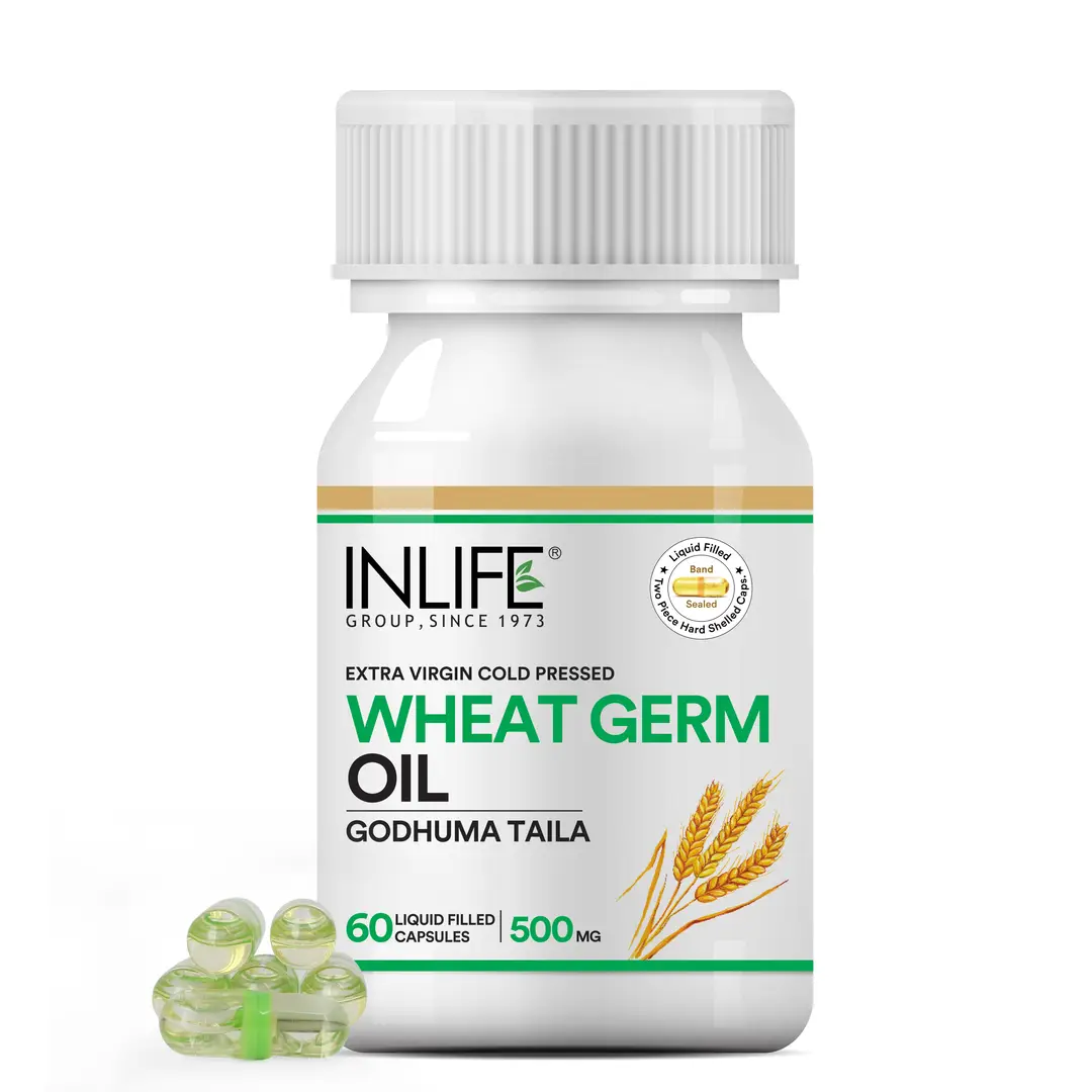 INLIFE - Wheat Germ Oil Supplement 500 mg - 60 Capsules - Pack of 1 (60 Capsules)