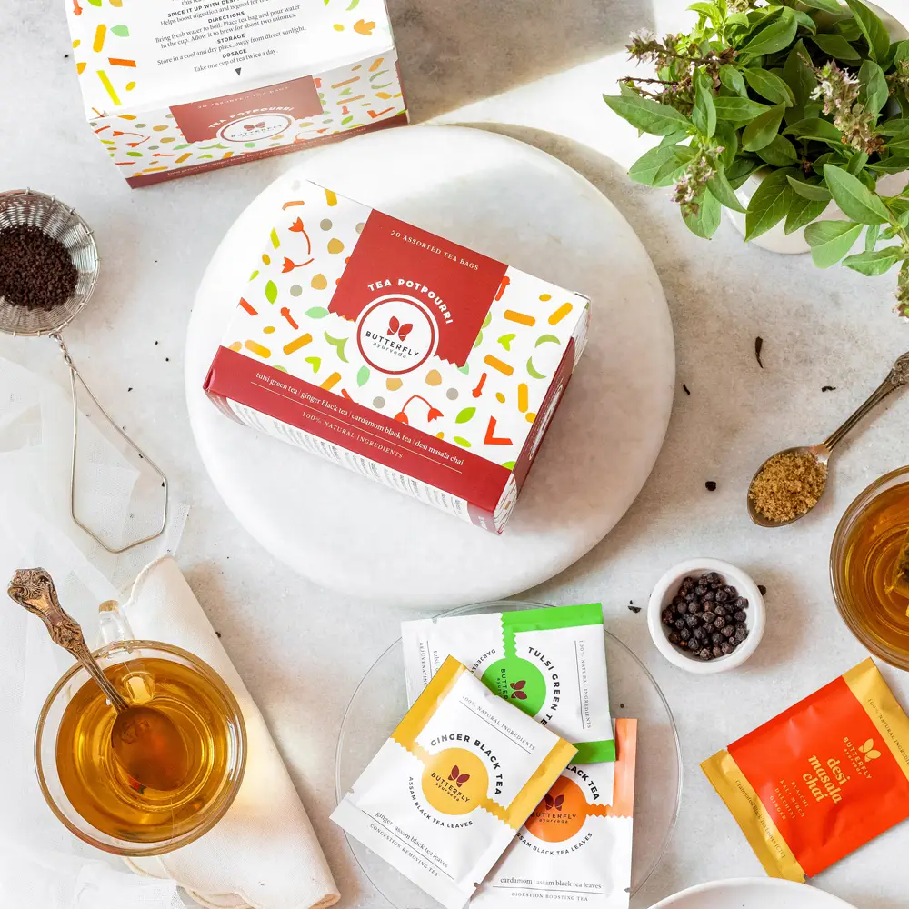 Butterfly Ayurveda - Tea Potpourri (20 Assorted Tea Bags) - Pack of1(20Tea Bags)