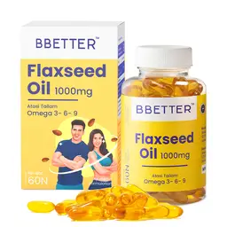 BBETTER Omega 3 6 9 Flaxseed Oil Softgels - Vegetarian alternative of Omega 3 fish oil for a healthy Heart & Brain icon