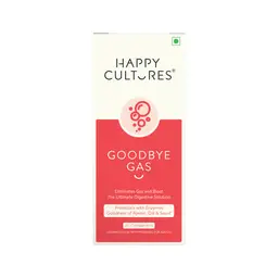 Happy Cultures Goodbye Gas Chewable with Ajwain, Dill, Fennal (Saunf) Oil for Alleviates Gas, Bloating and Indigestion