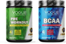 Vogue Wellness BCAA/Preworkout Supplement for Boost Energy Combo