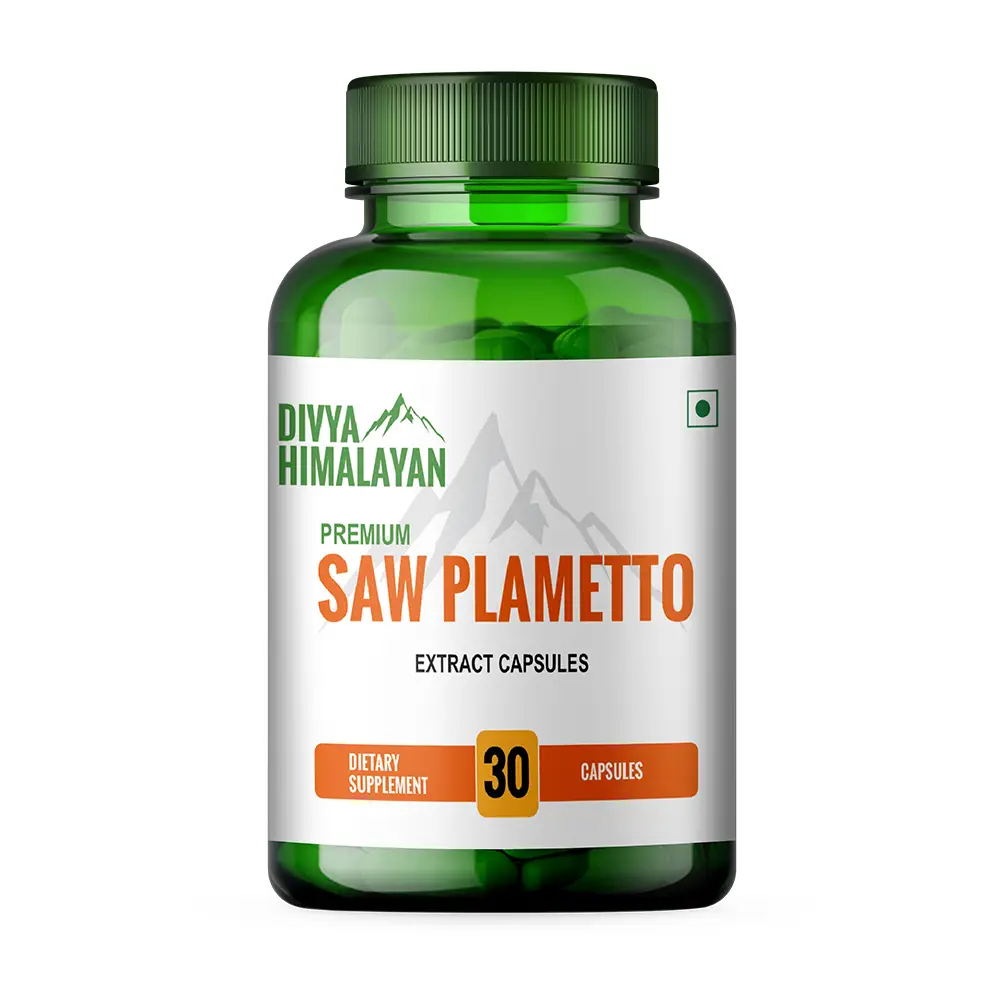 Divya Himalayan - Saw Palmetto Extract Supplement Capsules - for Hair Health, Support Prostate - Pack of 1 (30 Capsules)