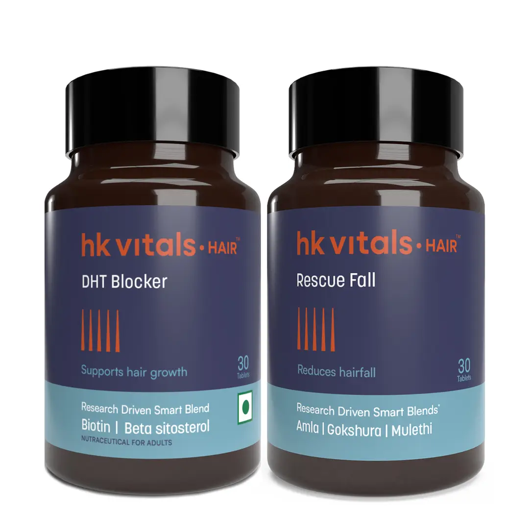 hk vitals DHT Blocker (30 Tablets) and Biotin (30 Tablets) - (Combo Pack)