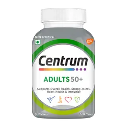 Centrum - Adults 50+, with Calcium, Vitamin D & 22 vital Nutrients for Overall Health, Strong Joints & Heart Health (Veg) |World's No.1 Multivitamin icon