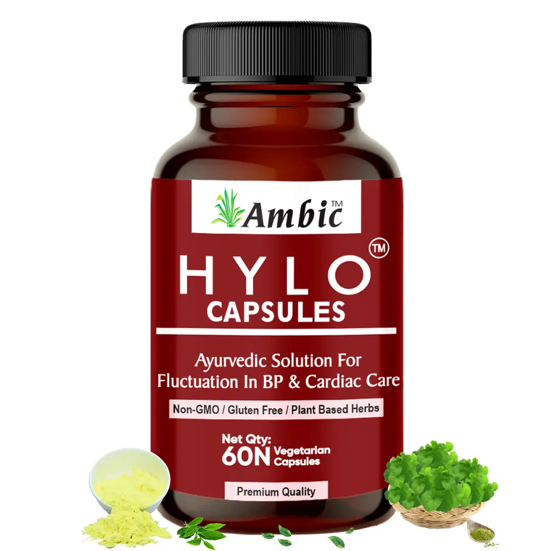 Ambic Wellness Hylo BP Caref or Regulating Blood Pressure and Healthy Heart - Pack of 1 (60Capsules)