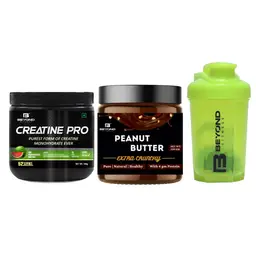 Beyond Fitness - Creatine Pro and High Protein Peanut butter - with 400ml Shaker - for Muscle Growth, Weight Management icon