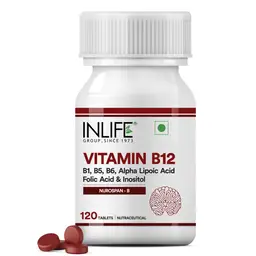 Inlife Vitamin B12 with Alpha Lipoic Acid, Folic Acid, Inositol, B1, B5 & B6 for Nerve Health, Immune Support  icon