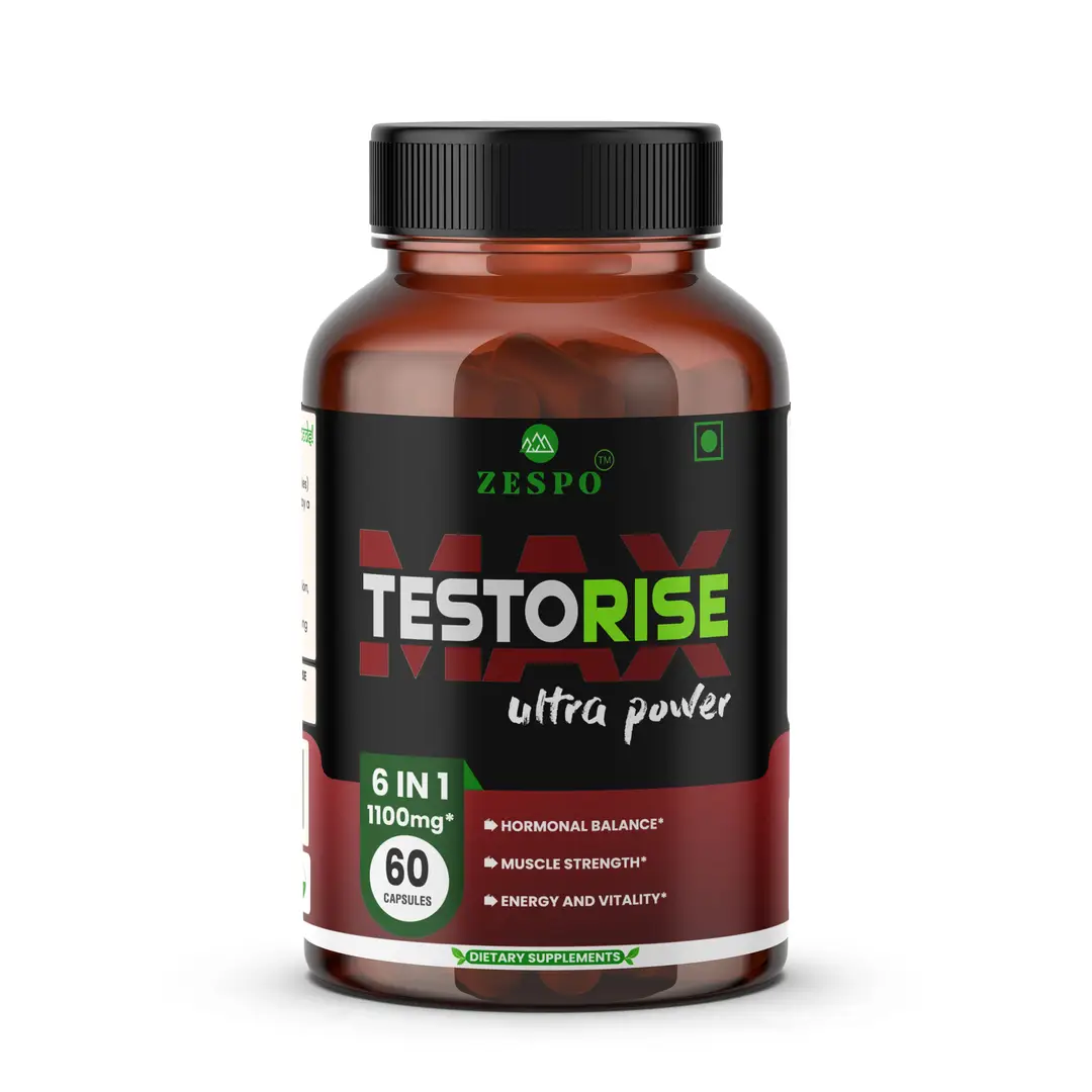 Zespo Testorise for Hormonal Balance, Muscle Strength and Vitality - Pack of 1(60 Capsules)