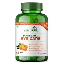 Simply Herbal Plant Based Eye Care Tablets for Healthy Eyes, Protects from Blue Light and Improves Nigh Vision