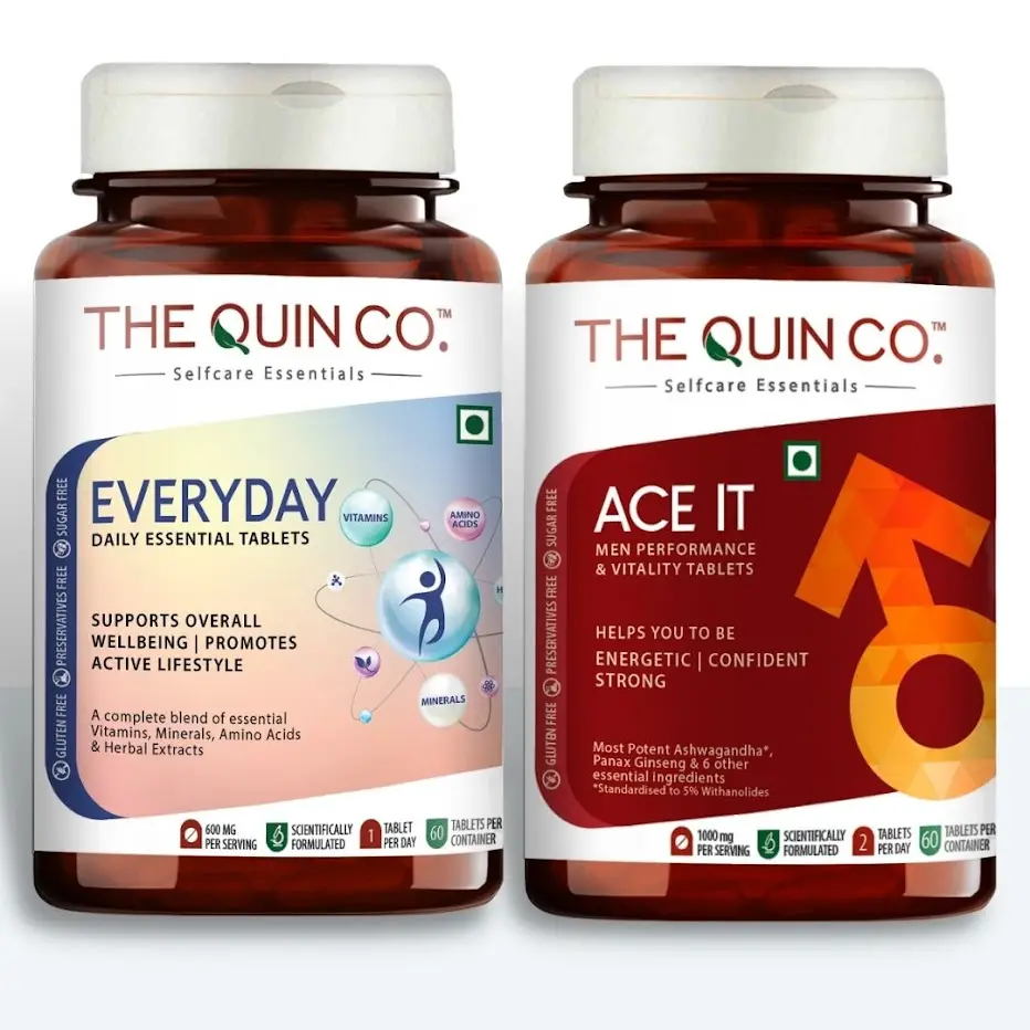 The Quin Co. "Everyday & Ace it" - Combo pack of (120 Tablets)
