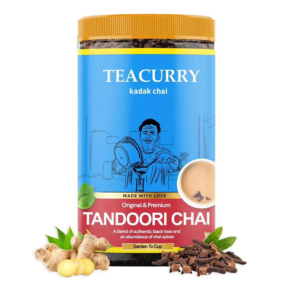 TEACURRY Tandoori Chai (100 Grams) - Tandoori Chai for Heart, Digestion, Blood Sugar Levels - Tandoori Flavor (100 gm)