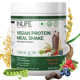 INLIFE - Vegan Plant Based Protein Powder Nutritional Meal Replacement Shake, 17.5g Protein, 26 Vitamins & Minerals, Non-Dairy, Lactose Free with Added Probiotics for Men and Women, 500g icon