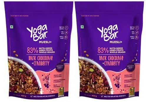 Buy Yogabar Dark Chocolate Muesli (Pack of 2) (800 gm) Online in India