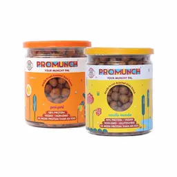 Promunch Roasted Soya Snack - Peri-Peri and Noodle Masala (150gm Each) icon