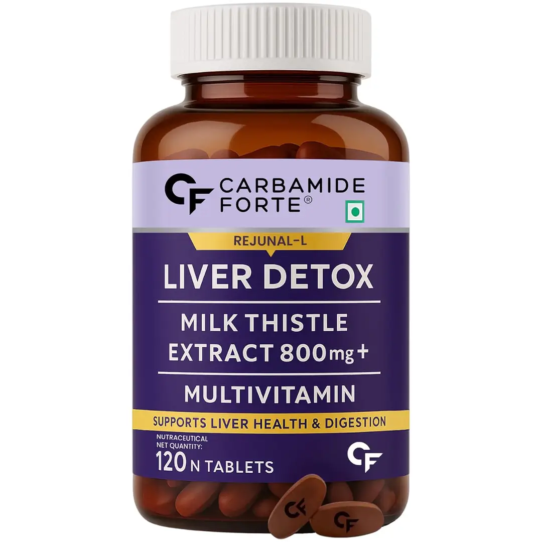 Carbamide Forte - Liver Support Supplement with Milk Thistle Extract 800mg (30:1), Multivitamins & Minerals | Liver Detox Supplement - Pack of 1 (120 Tablets)