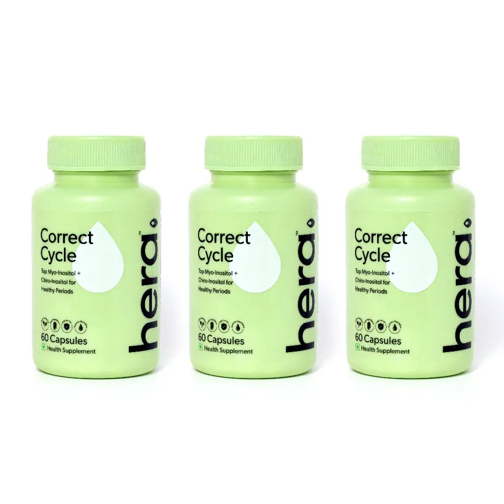 Hera - Correct Cycle for healthy and Regular period Cycles - Pack of 3 (180 Capsules)