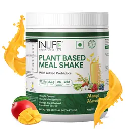 INLIFE - Vegan Plant Based Protein Powder Nutritional Meal Replacement Shake, 17.5g Protein, 26 Vitamins & Minerals, Non-Dairy, Lactose Free with Added Probiotics for Men and Women, 500g