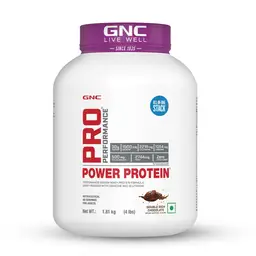 GNC Pro Performance Power Protein | Whey Protein Powder | Boosts Athletic Performance & Testosterone | High-Speed Recovery | USA Formulated | 30g Protein | 2.2g L-Glutamine | 1.5g Creatine | Double Rich Chocolate | 4 lbs icon