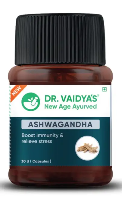 DR VAIDYA'S: ASHWAGANDHA, Boost immunity & relieve stress - Pack of 1 (30 Capsules)